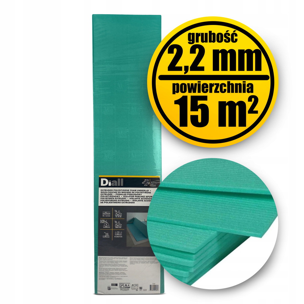 Podkład pod panele LAMINAT DREWNO 2,2 mm 15m2 DIALL